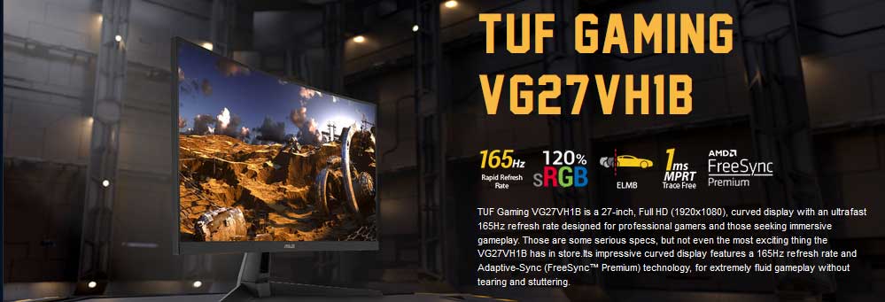 Ecran TUF Gaming VG27VH1B Gaming Monitor –27 inch Full HD 165Hz 1ms response time