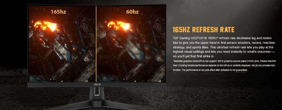 Ecran TUF Gaming VG27VH1B Gaming Monitor –27 inch Full HD 165Hz 1ms response time