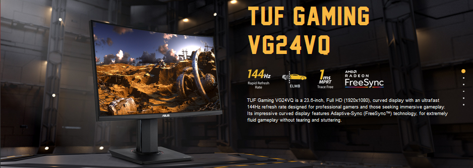 Ecran Gaming TUF Gaming VG24VQ Curved 144Hz Gaming Monitor