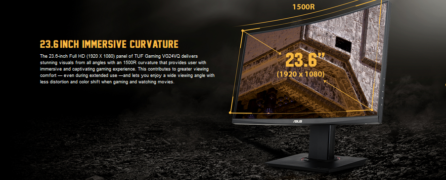 Ecran Gaming TUF Gaming VG24VQ Curved 144Hz Gaming Monitor