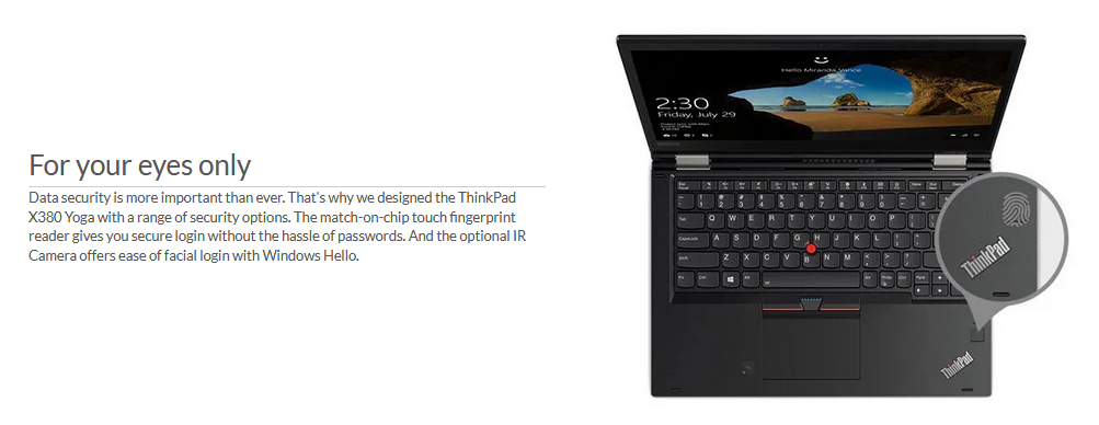 PC Portable Lenovo ThinkPad Yoga X380 Tacile & rotatif ä 360°