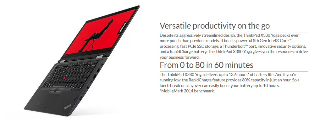 PC Portable Lenovo ThinkPad Yoga X380 Tacile & rotatif ä 360°