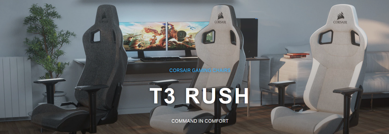 Chaise Gaming CORSAIR gaming chair T3 RUSH Gray/Charcoal