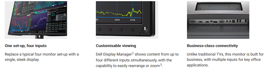 Écran Dell 43" Ultra HD 4k Multi Client Monitor P4317Q